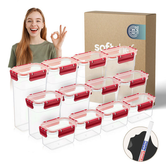 Slim Clara Box Deep 12 Piece Food Storage Container Set (4 × 580 ml, 4 × 1100 ml, 4 × 1580 ml)
