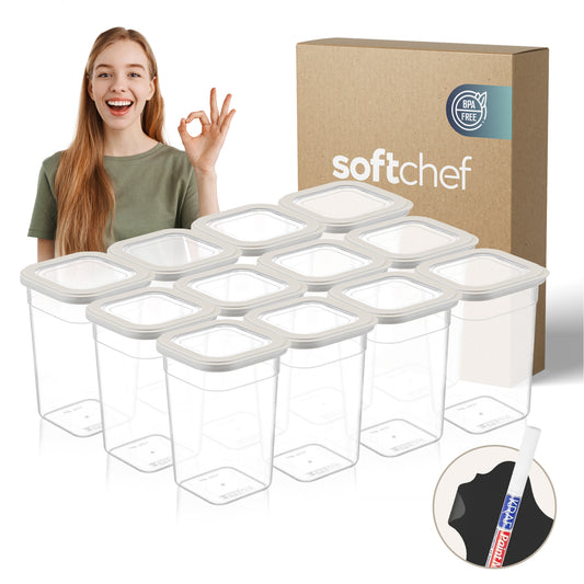 Viola 12 Piece Square Food Storage Container Set 12 x 1250 ml