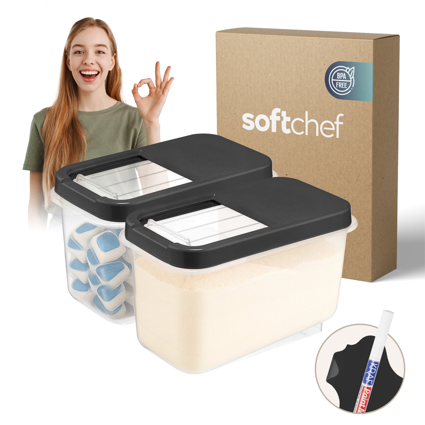 Multi Box 2 Piece 10 L Extra Large Food Storage Container Set