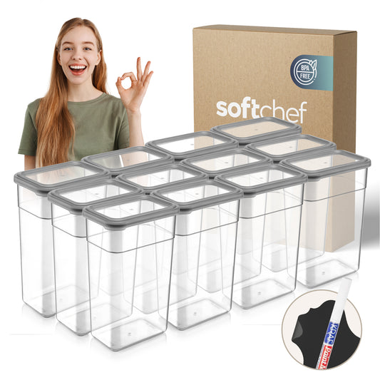 Rectangular Slim Soft Box 12 Piece Food Storage Container Set (12 x 1580 ml)