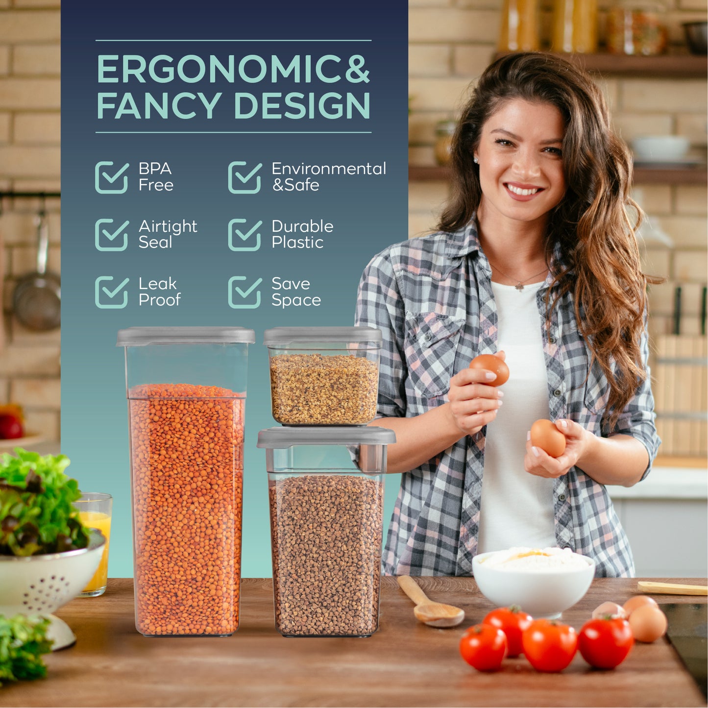 Soft Box Slim Square 12 x 680 ml Food Storage Containers