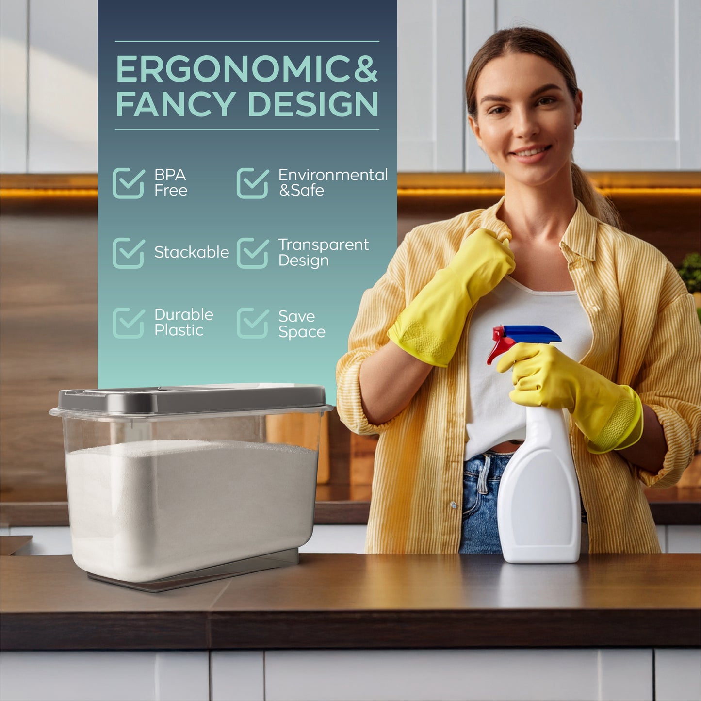 Multi Box 3 Piece 7.5 L Large Food Storage Container Set