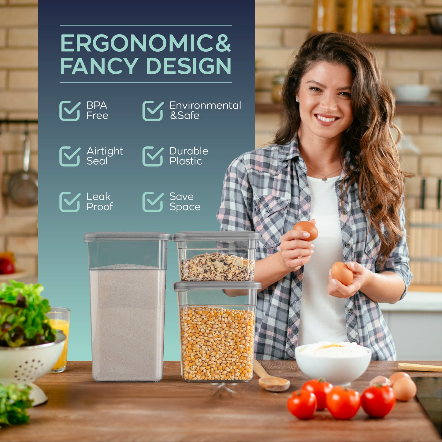 Rectangular Slim Soft Box 12 Piece Food Storage Container Set (12 x 1100 ml)