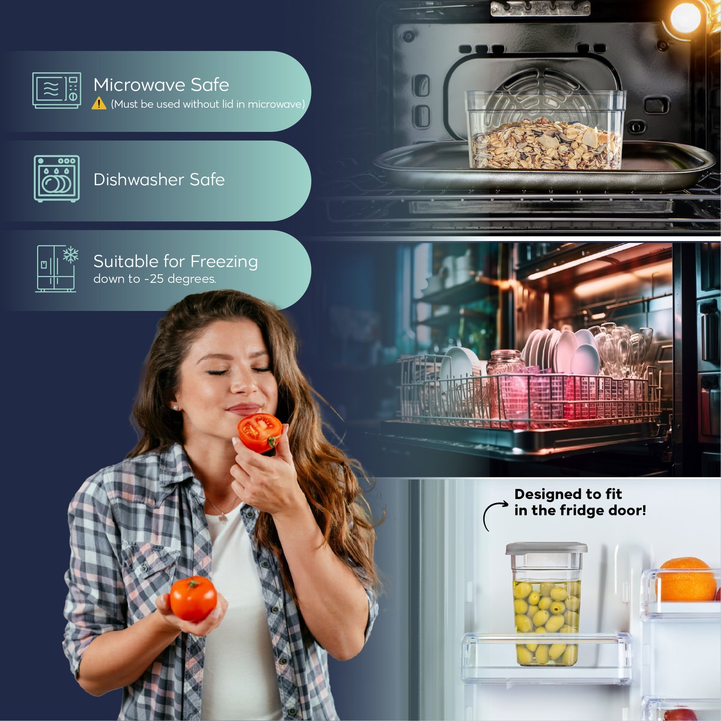 Soft Box Slim Square 12 x 680 ml Food Storage Containers