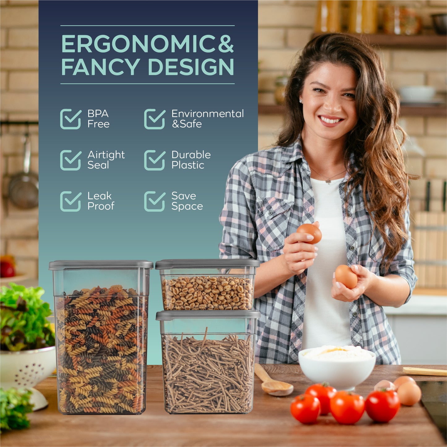 Soft Box Rectangular 12 Piece Food Storage Container Set (12 x 2200 ml)