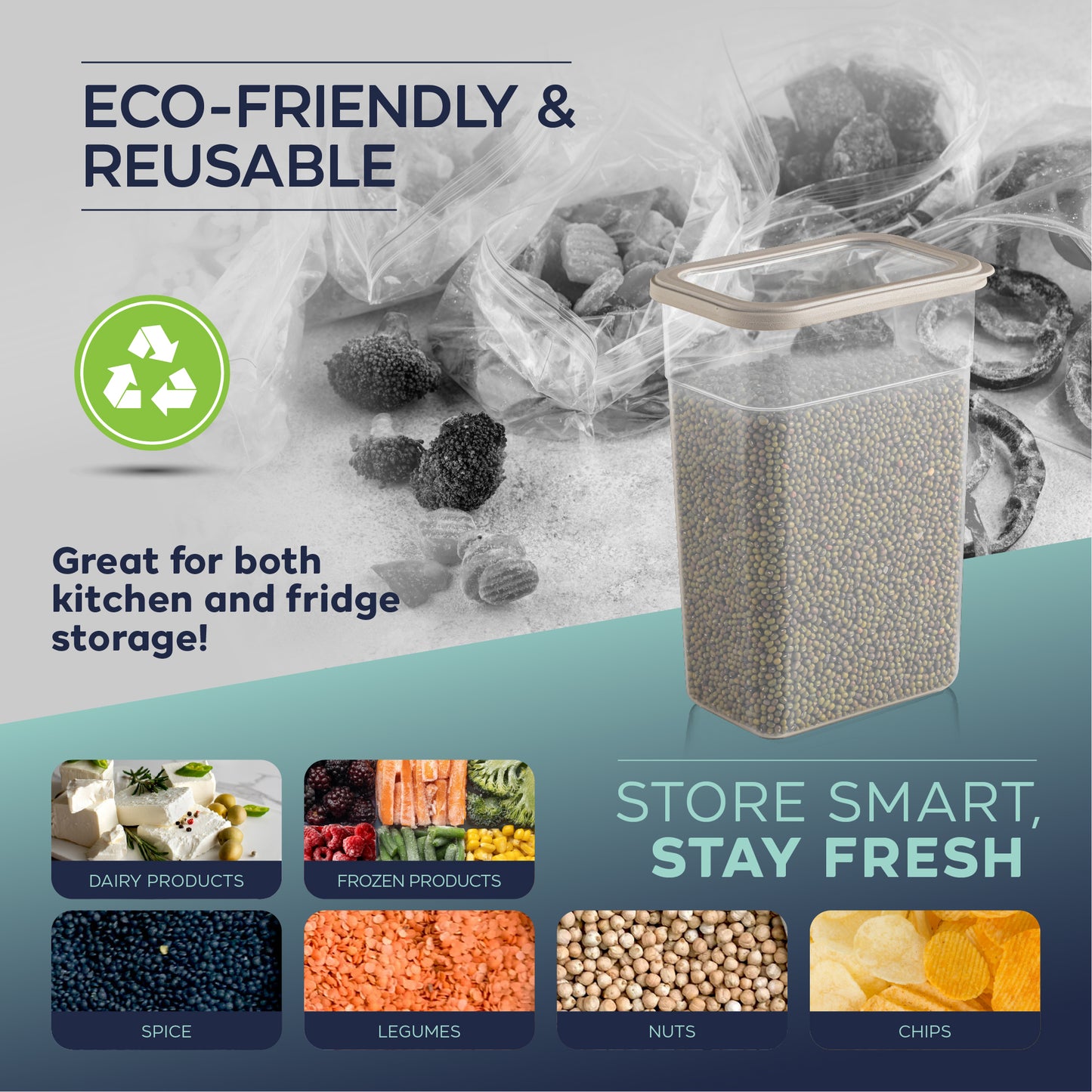 Viola 12 Piece Rectangular Food Storage Container Set 12 x 3400 ml