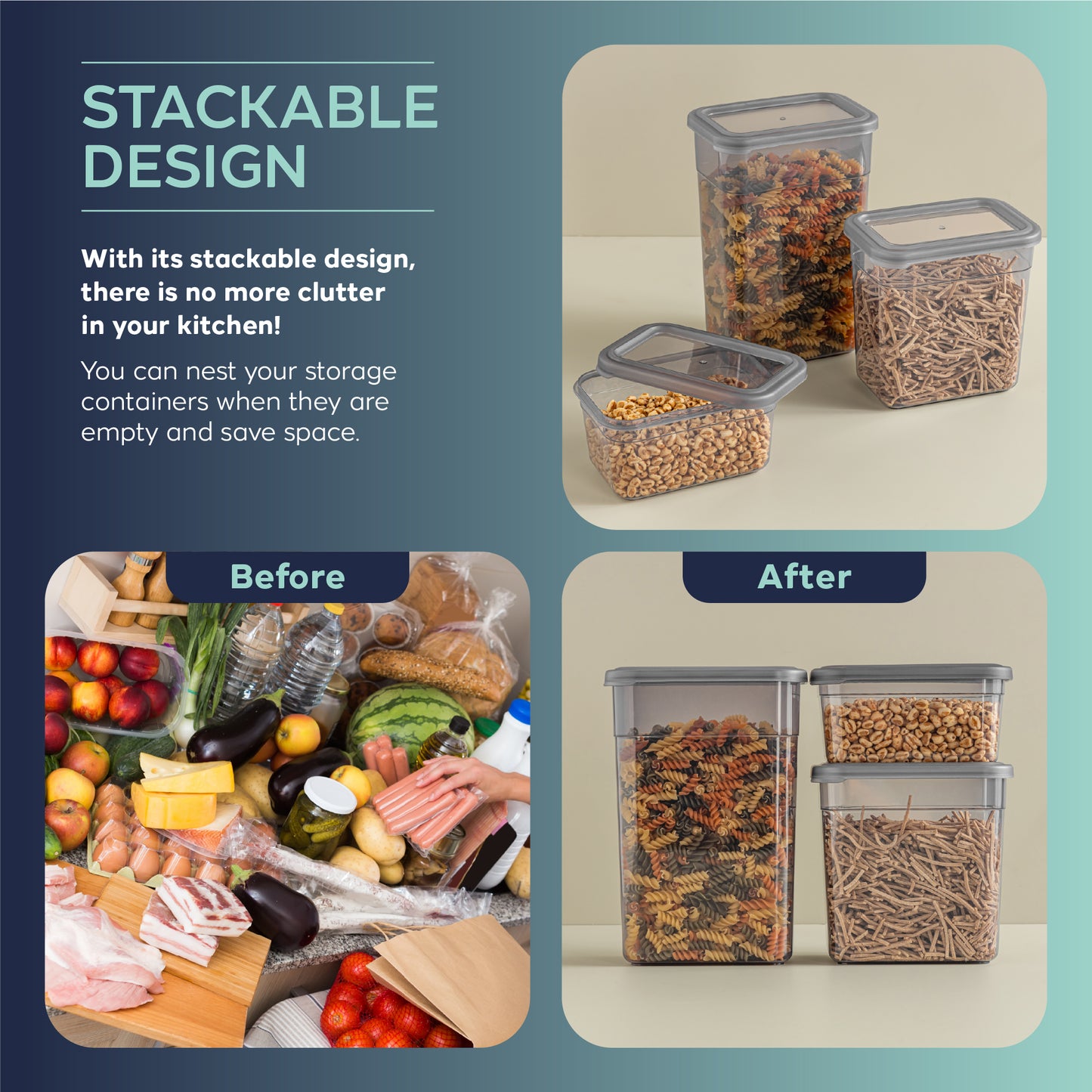 Soft Box Rectangular 12 Piece Food Storage Container Set (12 x 3400 ml)