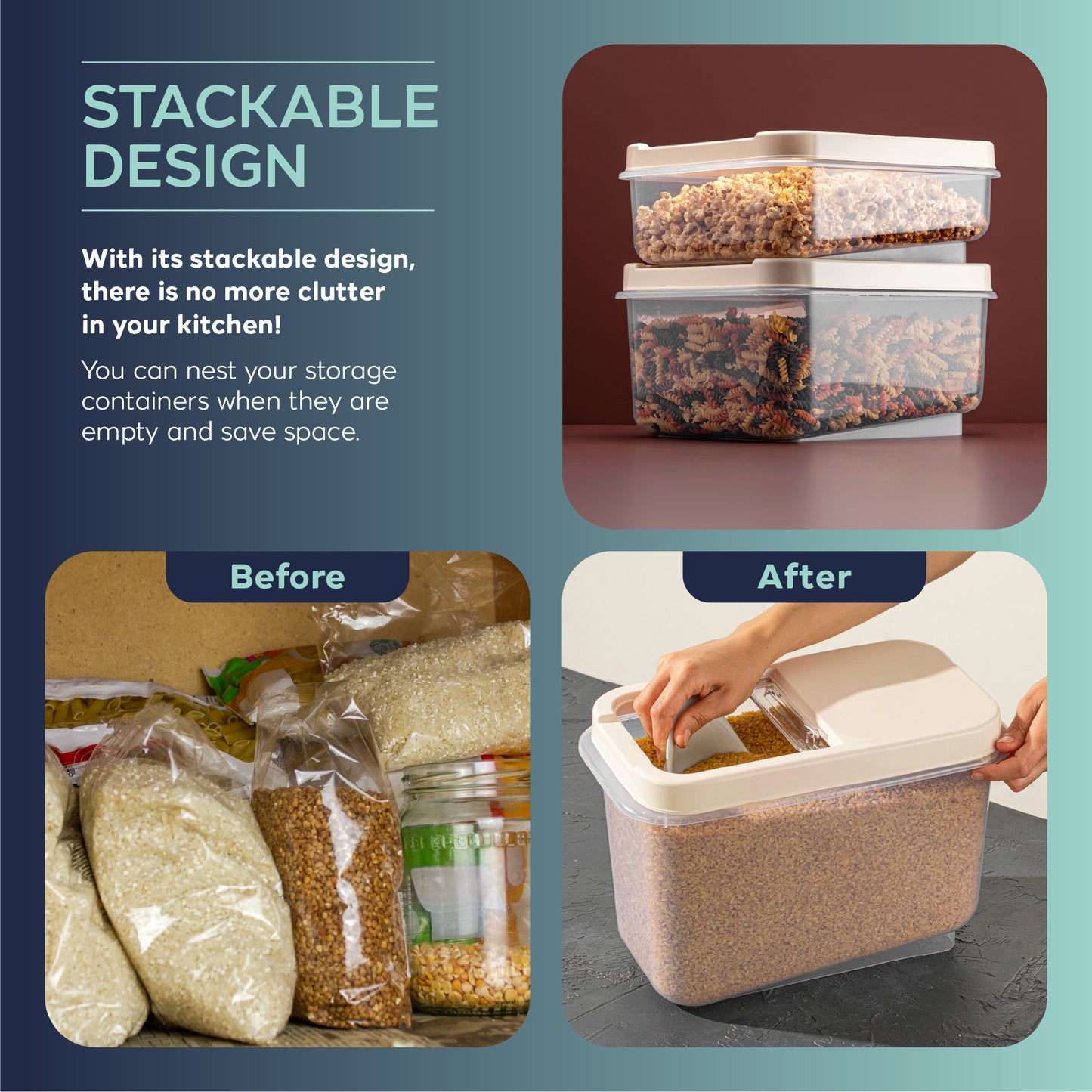 Multi Box 2 Piece 8 L Food Storage Container Set