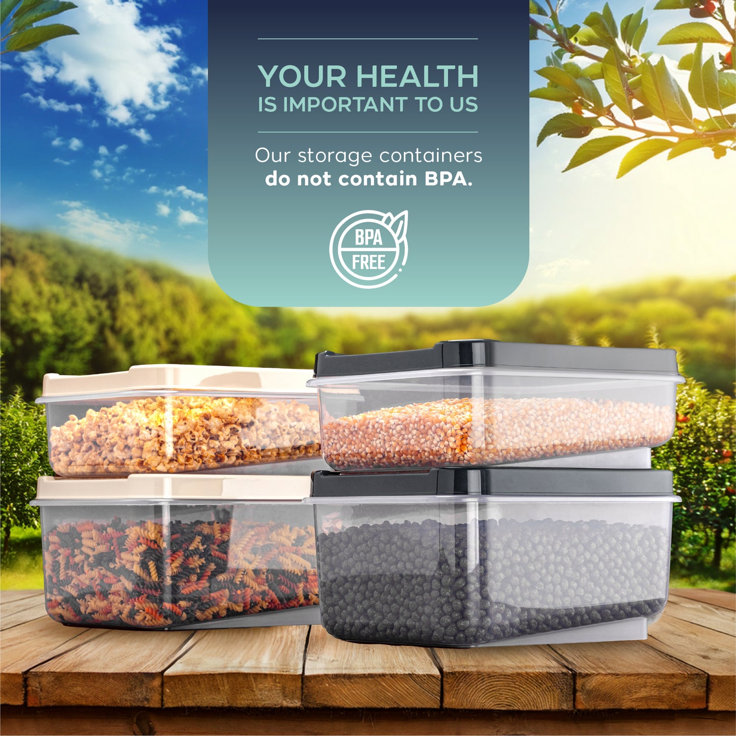 Multi Box 3 Piece 7.5 L Large Food Storage Container Set