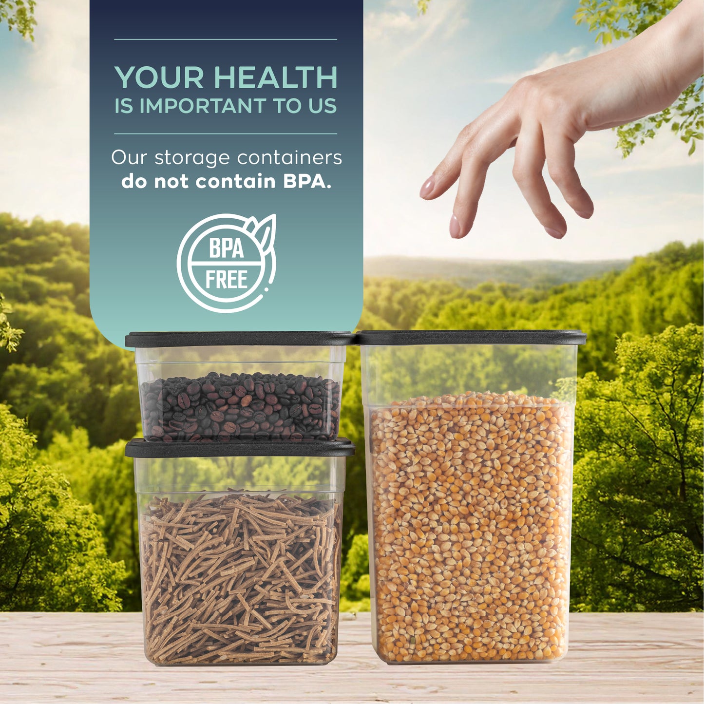 Viola 12 Piece Rectangular Food Storage Container Set (4 x 1100 ml + 4 x 2200 ml + 4 x 3400 ml)