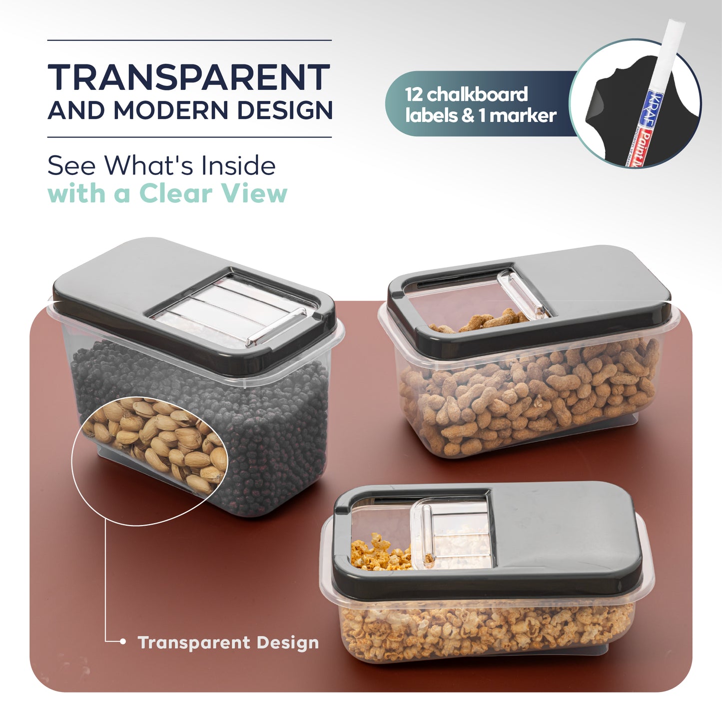 Multi Box 3 Piece 7.5 L Large Food Storage Container Set