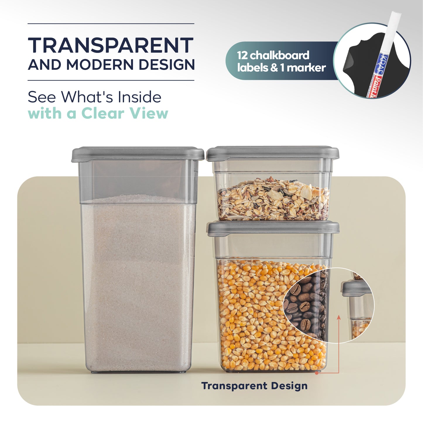 Rectangular Slim Soft Box 12 Piece Food Storage Container Set  (4 x 580 ml + 4 x 1100 ml + 4 x 1580 ml)