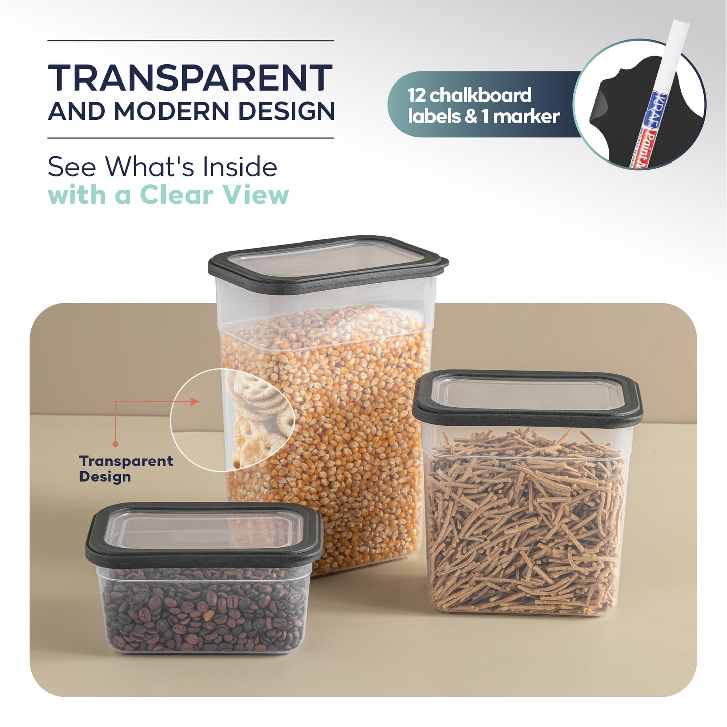 Viola 12 Piece Rectangular Food Storage Container Set 12 x 2200 ml