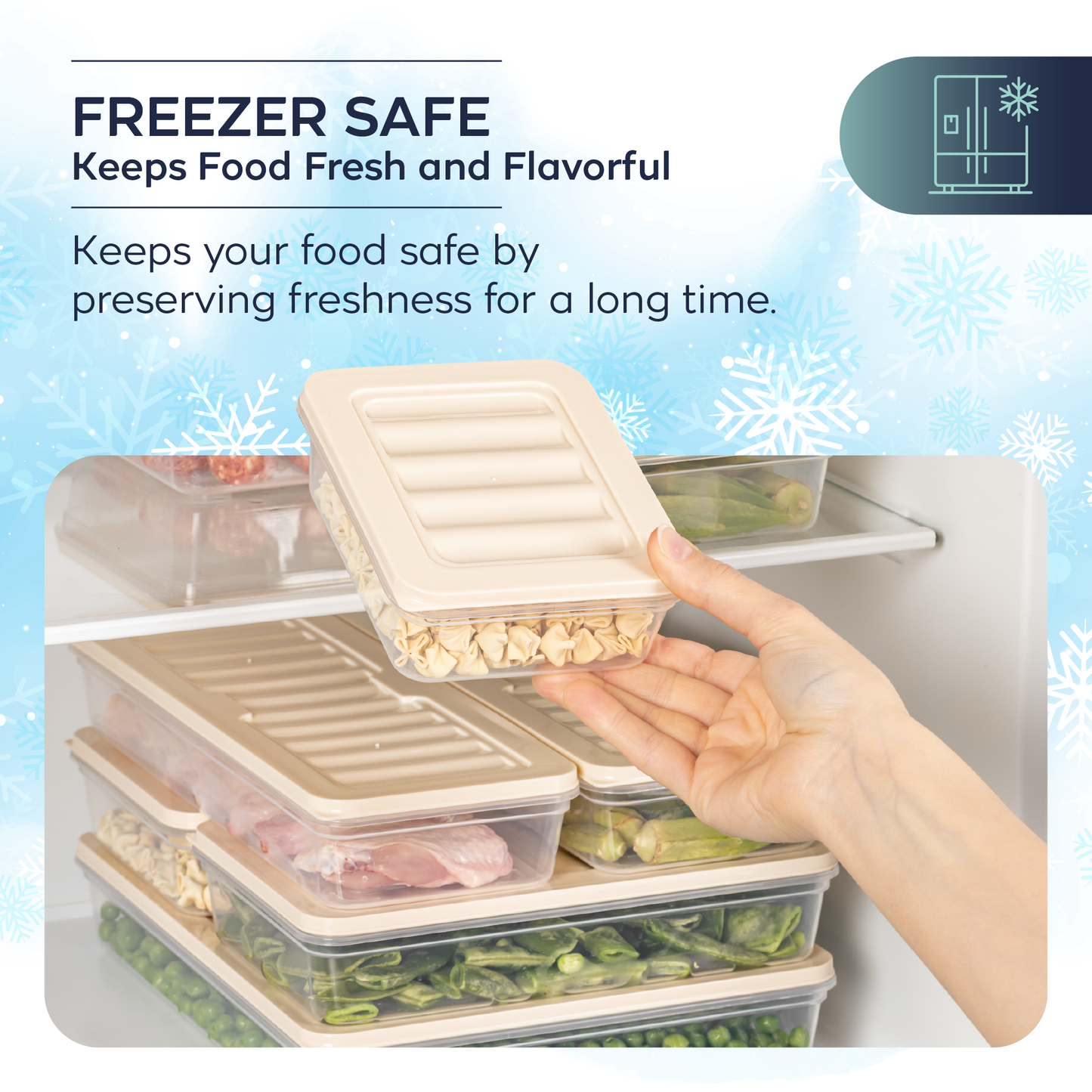 Fresh Box 13-delige voedselcontainerset (8×600ml, 2×1170ml, 2×1200ml, 1×2400ml) met grijze of beige deksels 